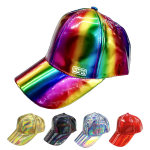 Colorful patent leather baseball cap