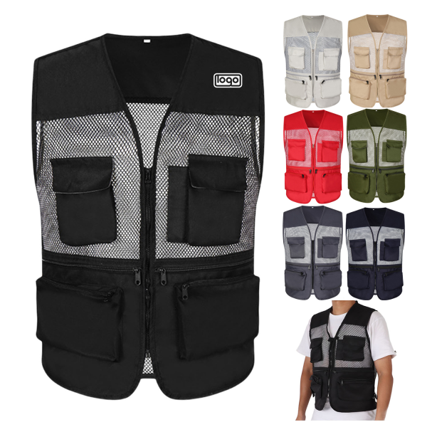 Multi Pocket Mesh Vest Work Clothes