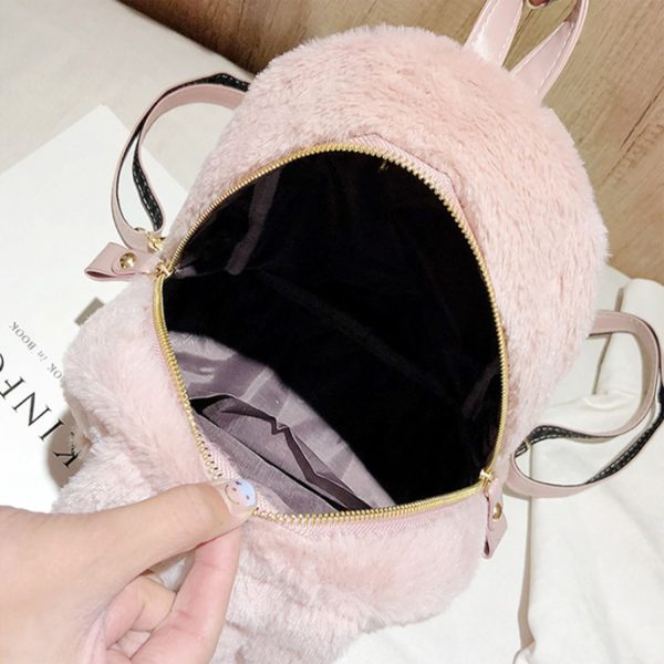 Dacron plush rabbit ear backpack