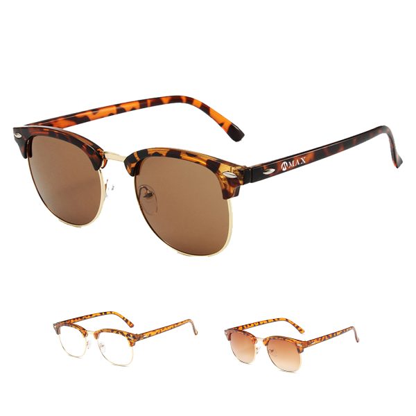 Vintage leopard print half-rim sunglasses