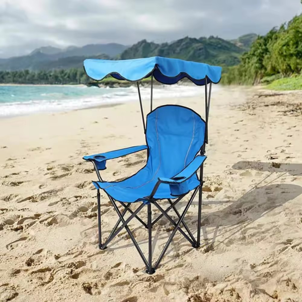 Portable Retractable Shade Canopy Folding Chair