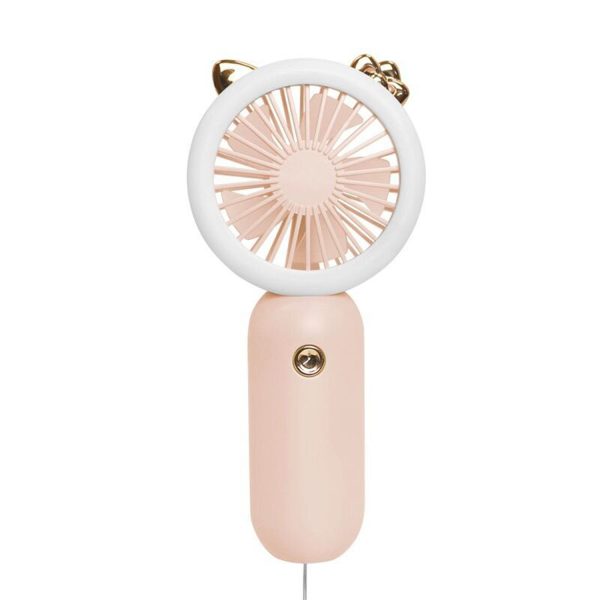 Portable USB rechargeable handheld fan with LED light