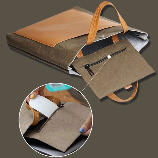 Waterproof kraft paper laptop tote bag