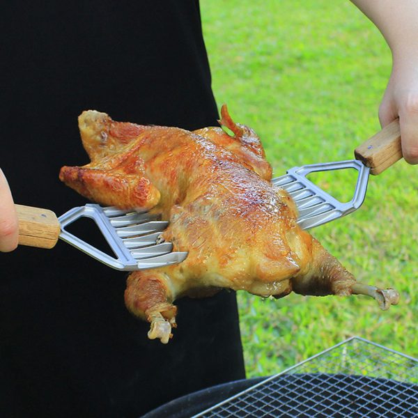 Stainless Steel Meat Forks with Wooden Handle for Shredding