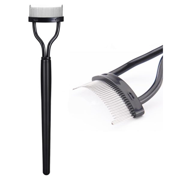 Foldable steel needle eyelash comb