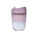 12 Oz Large Capacity Glass Water Bottle With Straw