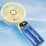 Portable Battery Operated Digital Display Handheld Fan