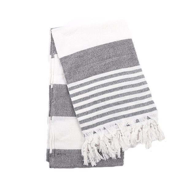 Cotton Turkish fringe striped beach towel