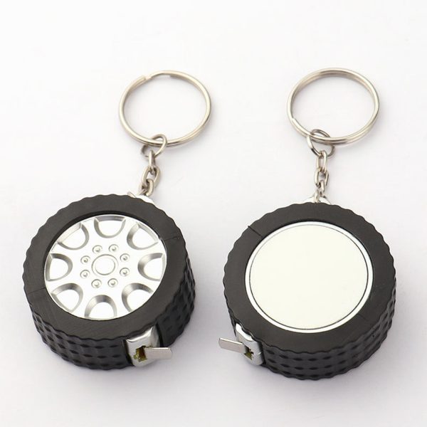 Mini tire tape measure keychain