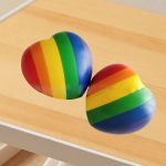 PU Rainbow Heart Stress Reliever Squeeze Ball