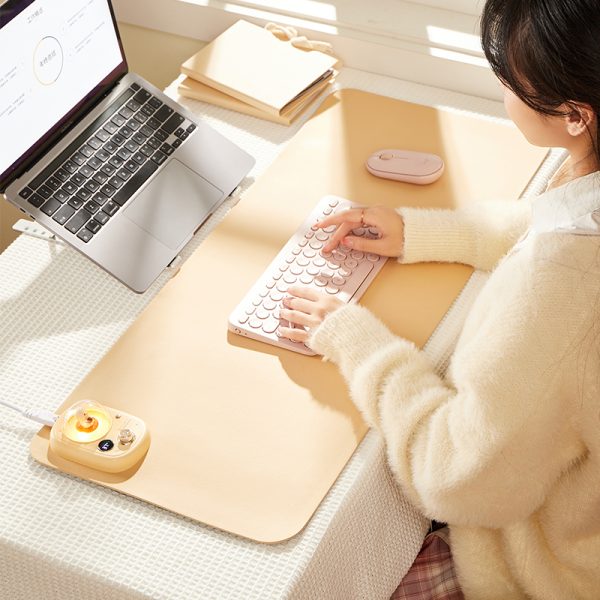 Heated desk pad leather large mouse keyboard mat