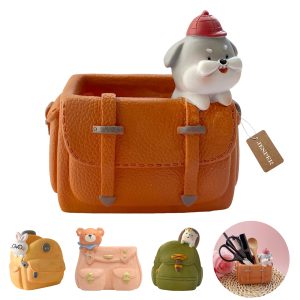 Cute Small Resin Dog Pencil Box Holder