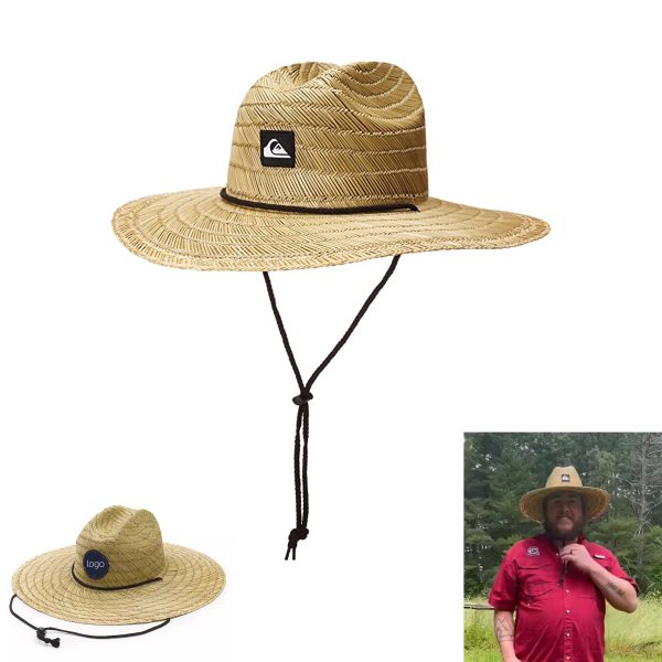 Men'S Pierside Lifeguard Beach Sun Straw Hat