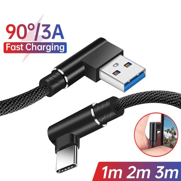 90 degree elbow fast charging cable