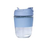 12 Oz Large Capacity Glass Water Bottle With Straw