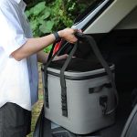 Vehicle mounted camping cooler insulated bag