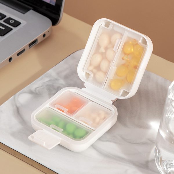 Plastic Double layered grid cub medicine pill box