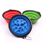 34oz Foldable Dogs Water Food Slow Feeder Bowl