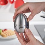 Egg Kitchen Timer Stainless Steel Mechanical Rotating Alarm