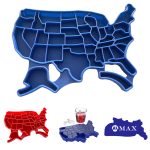 United States map silicone ice tray