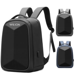 Oxford hard-shell laptop backpack with usb charging port