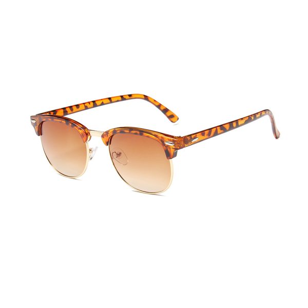 Vintage leopard print half-rim sunglasses