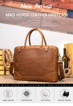 Men's business genuine leather vintage briefcase