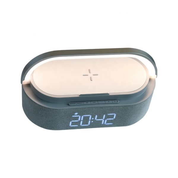 Alarm Clock With Wireless Charging Bluetooth Speaker