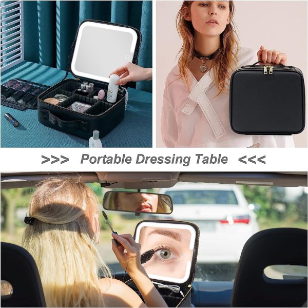 LED Large Capacity Cosmetic Bag With Mirror