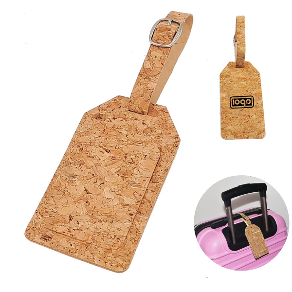 Eco-friendly cork luggage tag card holder