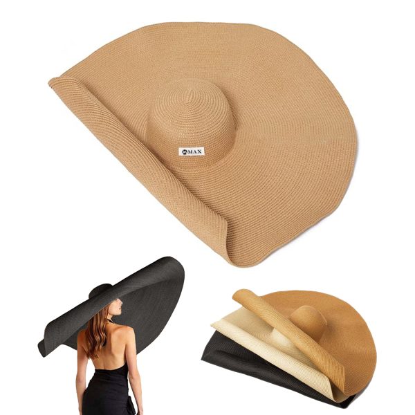 Women's straw hat with sunscreen for beach tourism