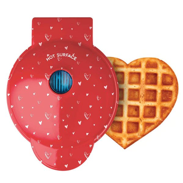 Mini Maker For Individual Waffles Red Love Heart