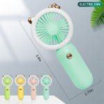 Portable USB rechargeable handheld fan with LED light