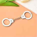 2 Pcs Mini Handcuffs Metal Keychain