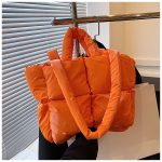 Down Women Handbags Women'S Puffer Quilted Tote Bag