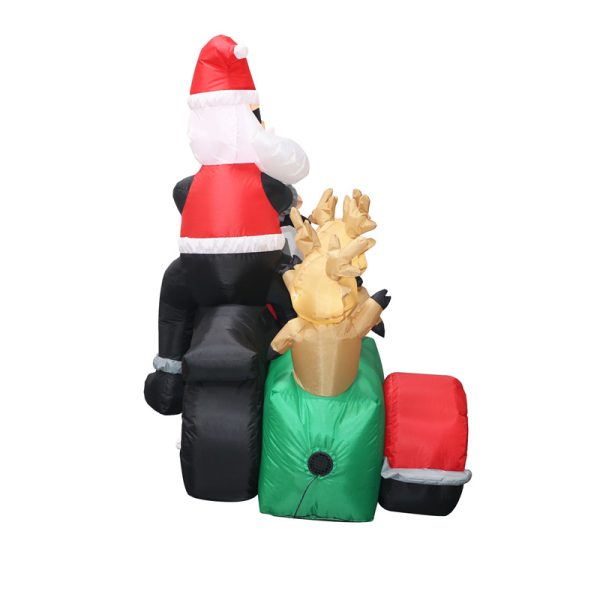 Christmas Inflatable Santa Claus and Three Reindeer on Motor