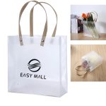 White Clear Frosted Plastic Gift Bag