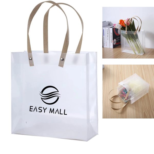 White Clear Frosted Plastic Gift Bag