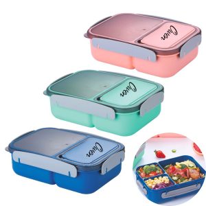 Three Compartment Locks Sealed Portable Lunch Box