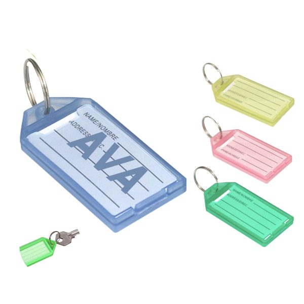 Transparent Luggage Tag With Key Ring