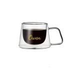 Double Glass Coffee Cup With Handle