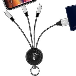 Luminous Three-In-One Keychain Data Cable