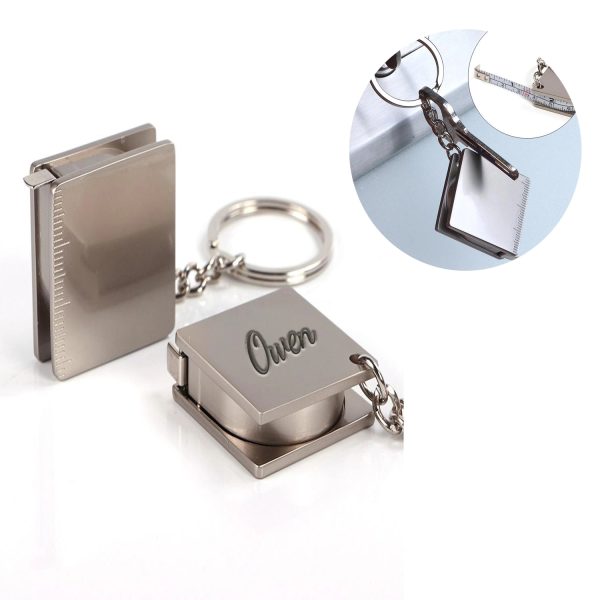 Stainless Steel Tape Measure Keychain