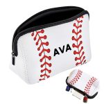 White Baseball Cosmetic Bag