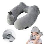 Inflatable U-Shaped Pillow With Hat