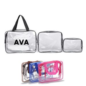 3 Pieces Of Transparent Cosmetic Bag