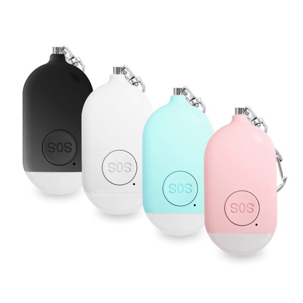 Rechargeable Personal Safety Alarm Keychain With Flashlight