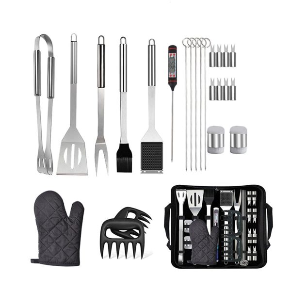 25pcs Extra Thick Stainless Steel Grill Tool Set