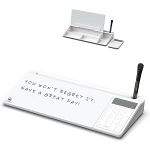 Glass Desktop Whiteboard With Calculator