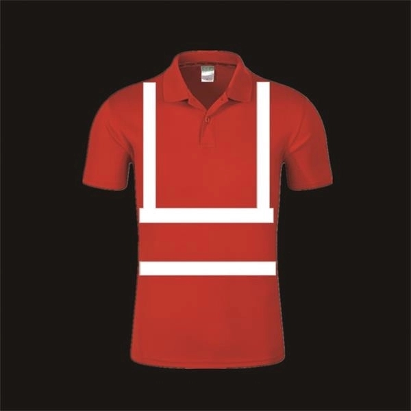 High Visibility Reflective Construction Safety Polo T Shirt